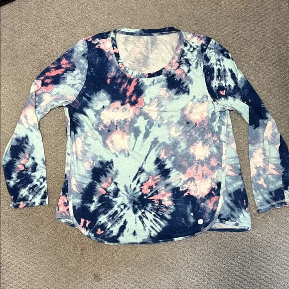 Talbots T by Talbots Pink Blue Tie-Dye Top XL - Picture 2 of 8
